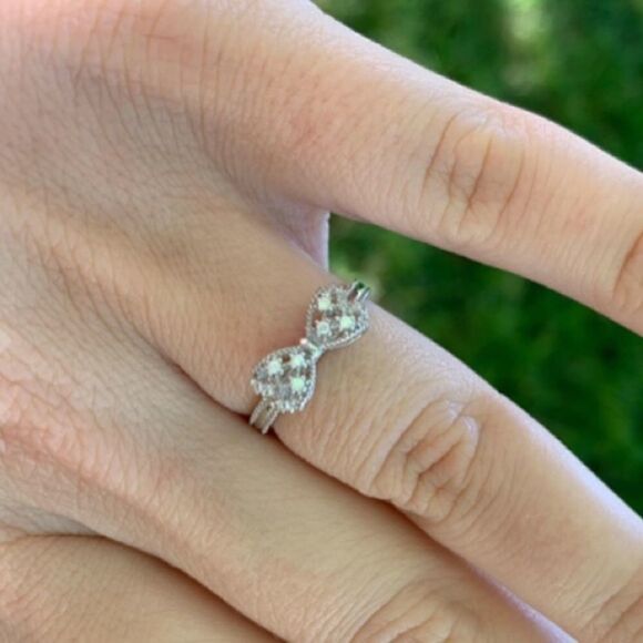 Sterling Silver Promise Love Knot Ring - Picture 4 of 6